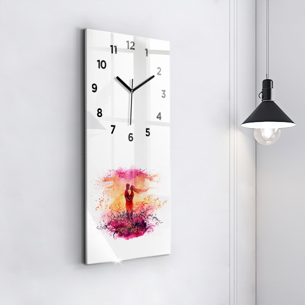 Orologio verticale Coppia innamorata ad acquerello