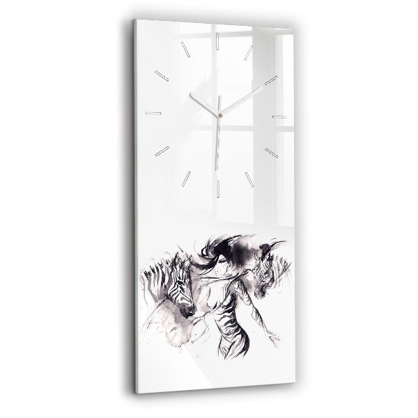 Orologio verticale Donna e zebre