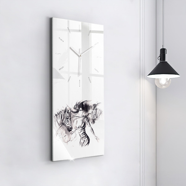 Orologio verticale Donna e zebre