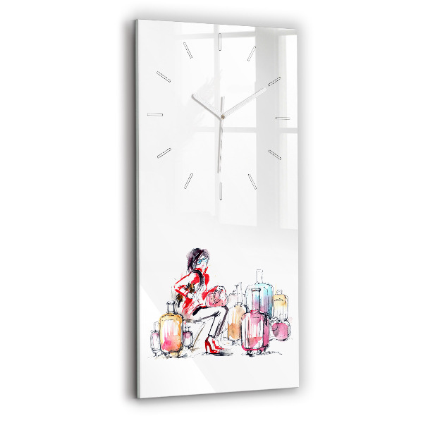Orologio verticale Donna con valigie