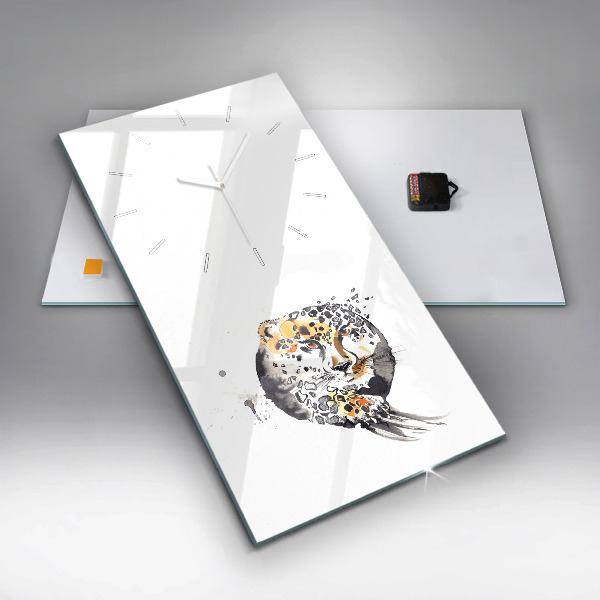 Orologio verticale Ghepardo dentro un cerchio astratto