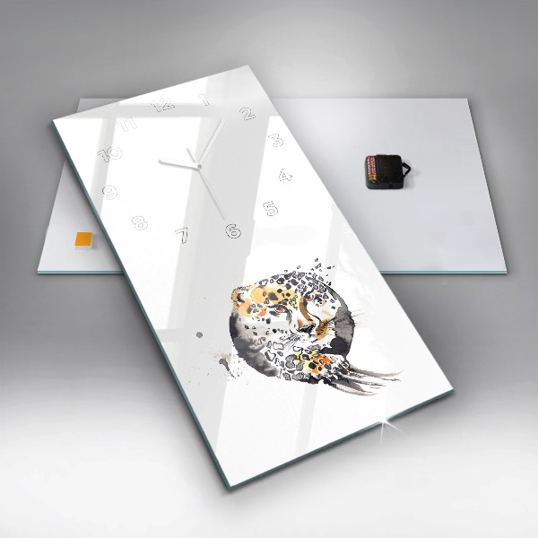 Orologio verticale Ghepardo dentro un cerchio astratto