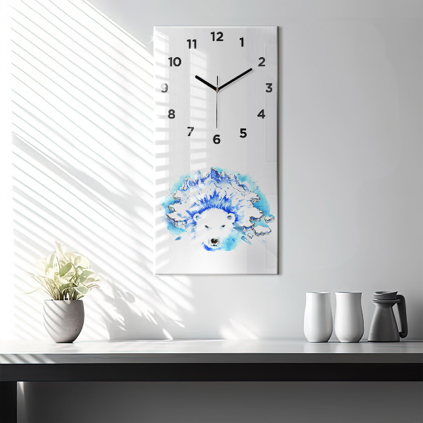 Orologio verticale Orso sullo sfondo del ghiaccio