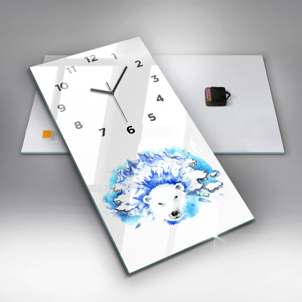 Orologio verticale Orso sullo sfondo del ghiaccio