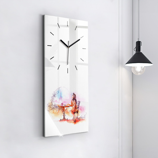 Orologio verticale Donna che beve il tè