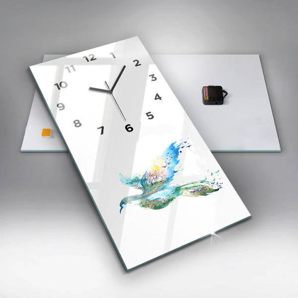 Orologio verticale Astrazione di uccello e primavera