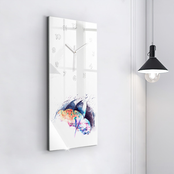 Orologio verticale Ombrello antipioggia e città