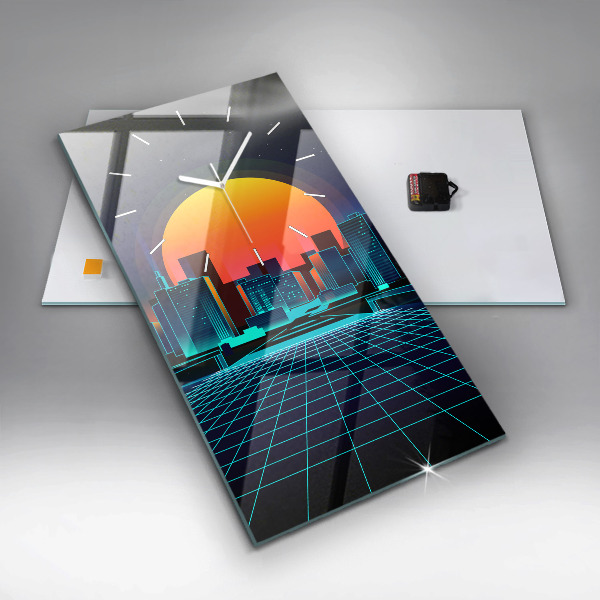 Orologio verticale in vetro Città del cyberspazio