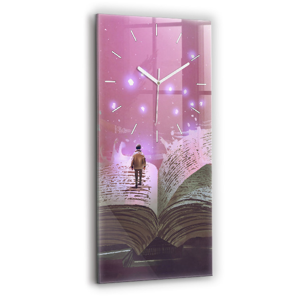 Orologio verticale in vetro Libro di astrazione