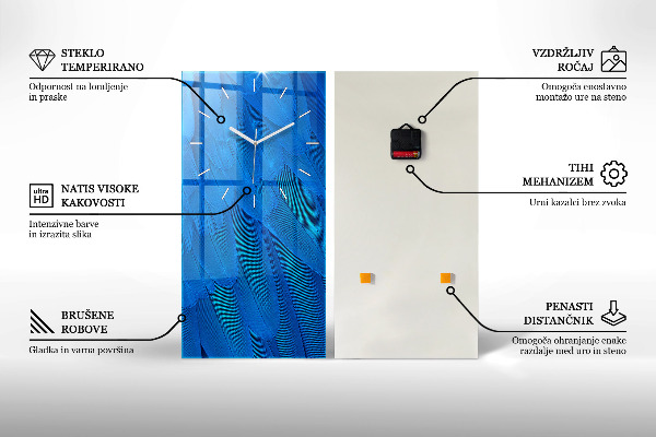 Orologio verticale in vetro Libro di astrazione