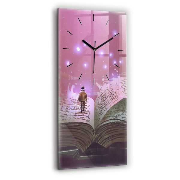 Orologio verticale in vetro Libro di astrazione
