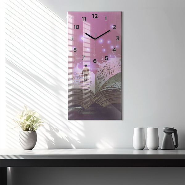 Orologio verticale in vetro Libro di astrazione