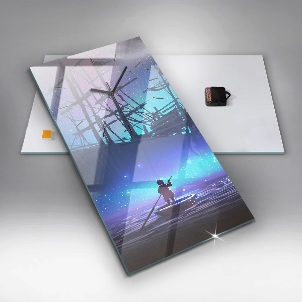 Orologio verticale in vetro Nave a vela di fantasia