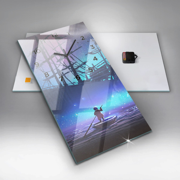 Orologio verticale in vetro Nave a vela di fantasia