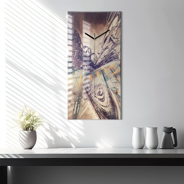 Orologio verticale in vetro Meccanismo astratto