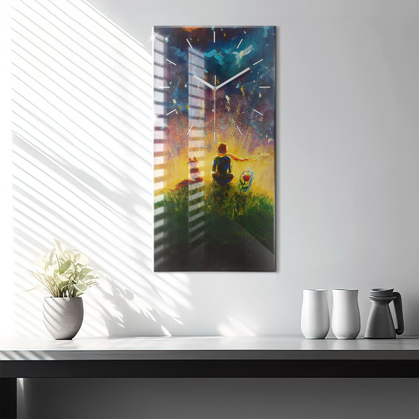 Orologio verticale in vetro Astrazione Il Piccolo Principe