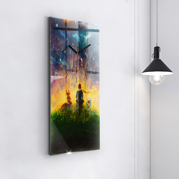 Orologio verticale in vetro Astrazione Il Piccolo Principe