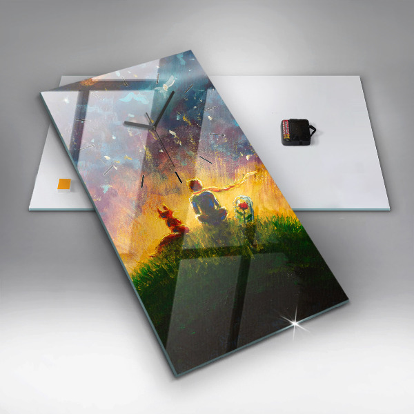 Orologio verticale in vetro Astrazione Il Piccolo Principe