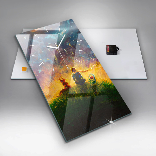 Orologio verticale in vetro Astrazione Il Piccolo Principe