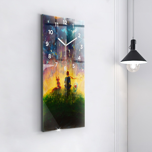 Orologio verticale in vetro Astrazione Il Piccolo Principe