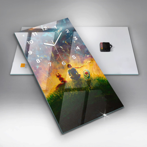 Orologio verticale in vetro Astrazione Il Piccolo Principe