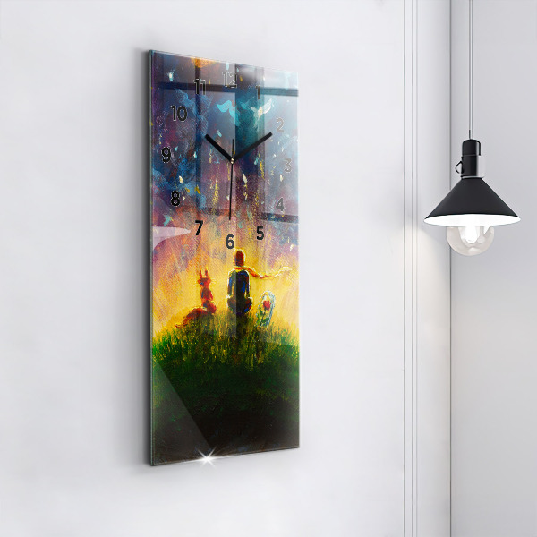 Orologio verticale in vetro Astrazione Il Piccolo Principe