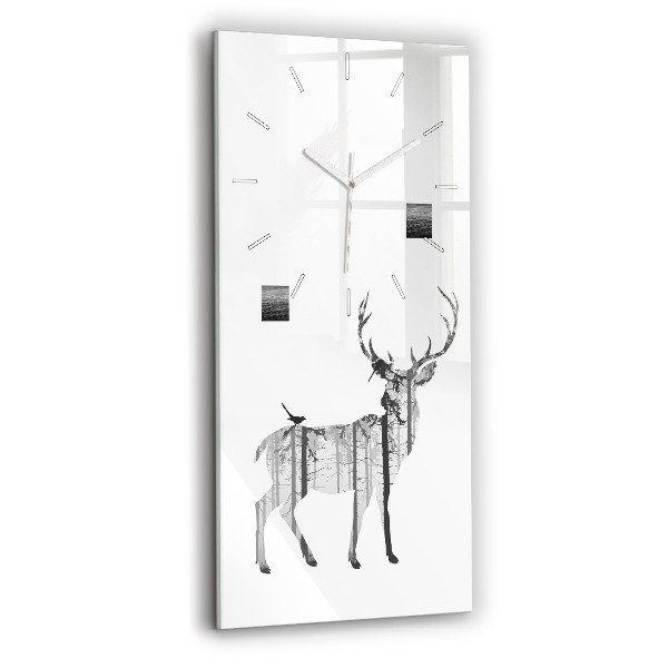 Orologio verticale Silhouette di una foresta di cervi