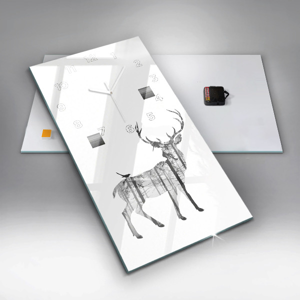 Orologio verticale Silhouette di una foresta di cervi