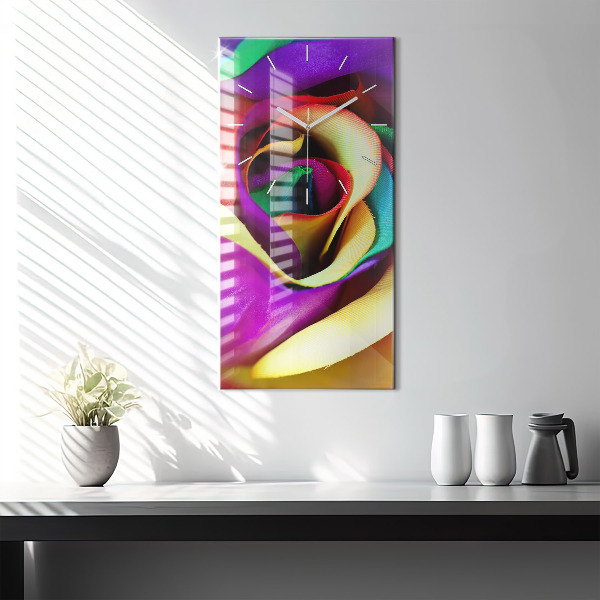 Orologio verticale Rosa arcobaleno