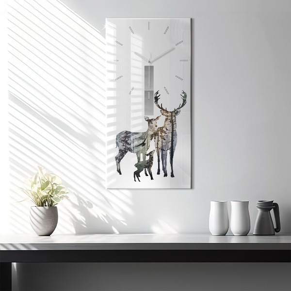 Orologio verticale Famiglia di cervi