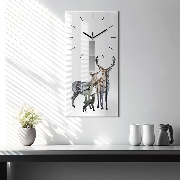 Orologio verticale Famiglia di cervi
