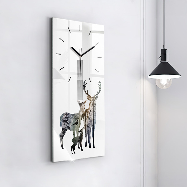 Orologio verticale Famiglia di cervi