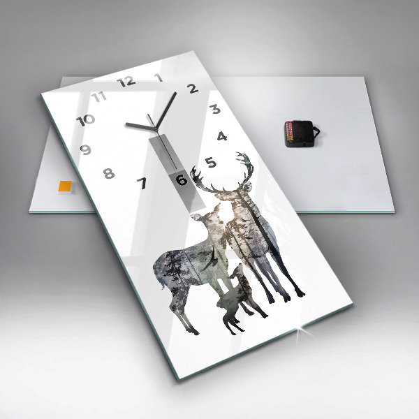 Orologio verticale Famiglia di cervi