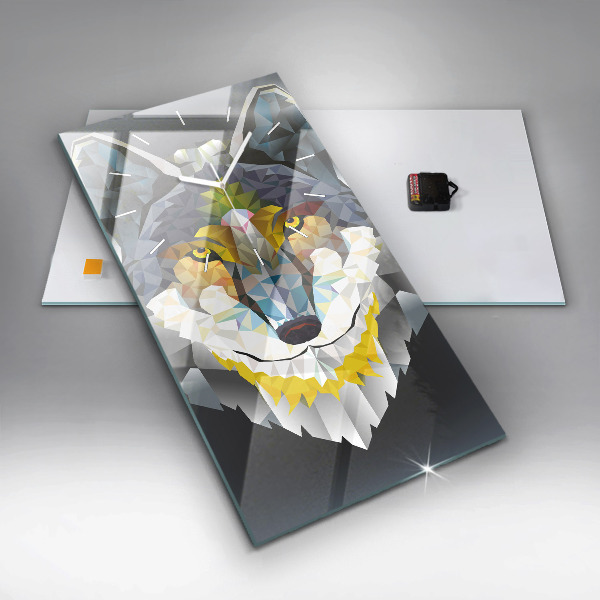 Orologio verticale Testa di lupo