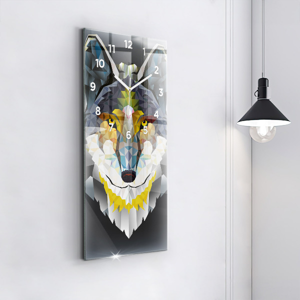 Orologio verticale Testa di lupo