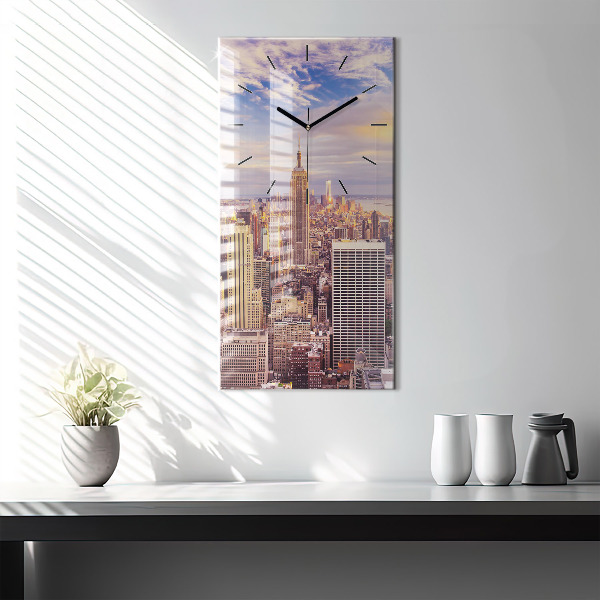 Orologio verticale Tramonto New York