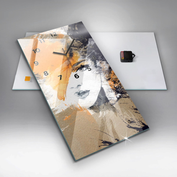 Orologio verticale Ritratto di donna astratto