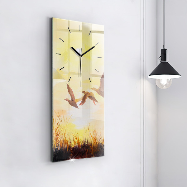 Orologio verticale Gru al tramonto