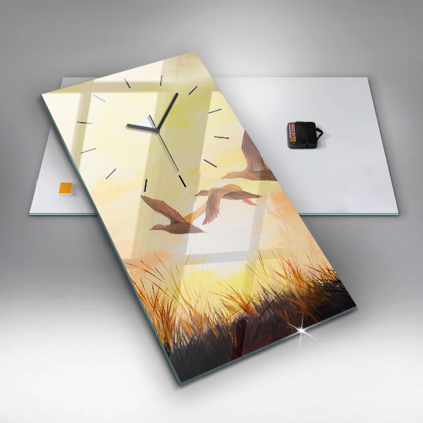 Orologio verticale Gru al tramonto