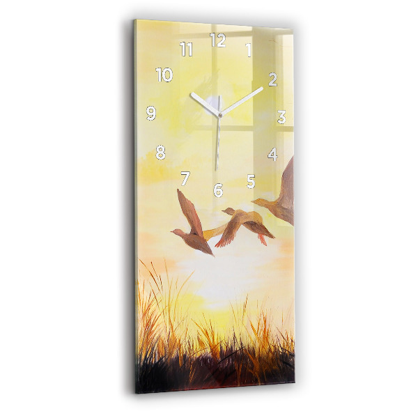 Orologio verticale Gru al tramonto