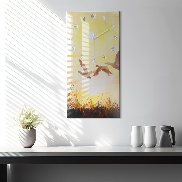 Orologio verticale Gru al tramonto