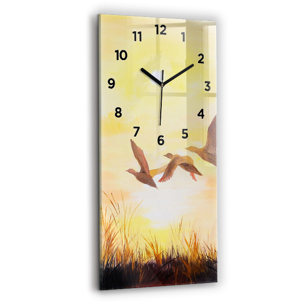 Orologio verticale Gru al tramonto