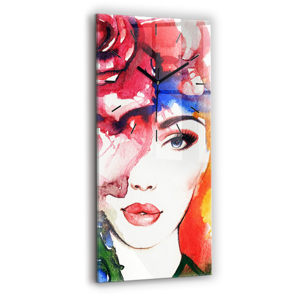 Orologio verticale Ritratto colorato di una donna
