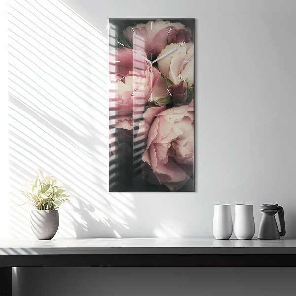 Orologio verticale Mazzo di rose rosa