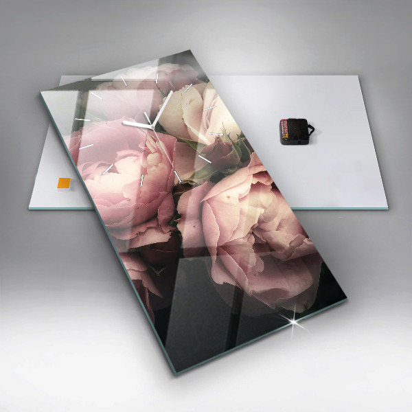 Orologio verticale Mazzo di rose rosa