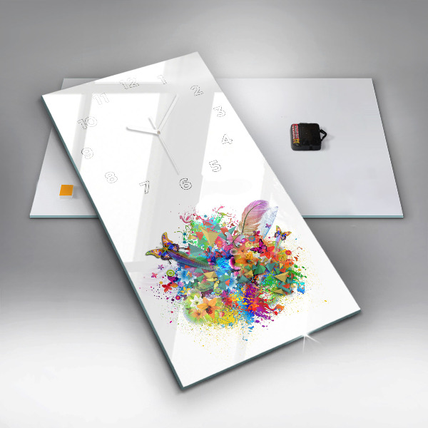 Orologio verticale Armonia floreale con farfalle