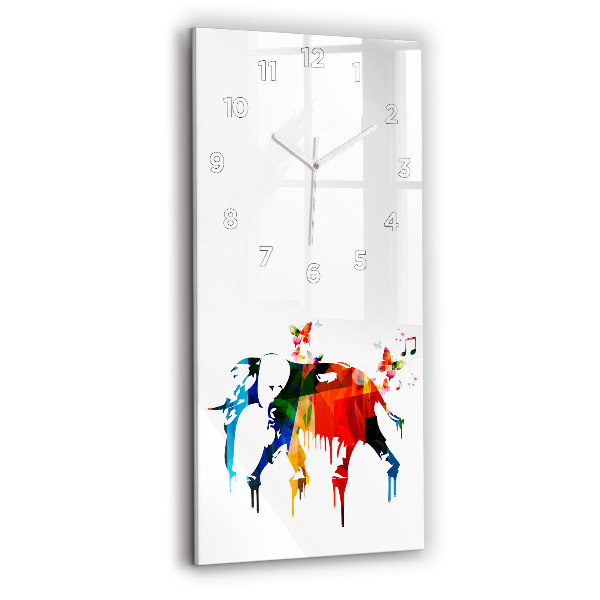 Orologio verticale Elefante dipinto colorato