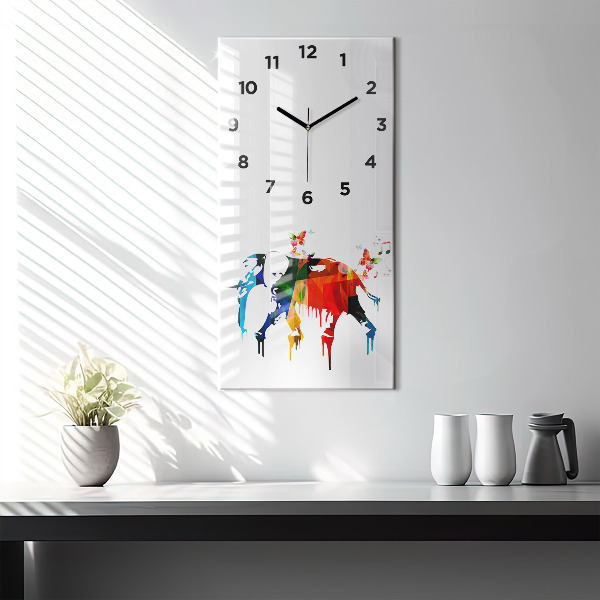 Orologio verticale Elefante dipinto colorato