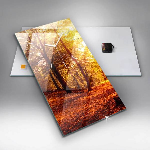 Orologio verticale Paesaggio forestale al sole