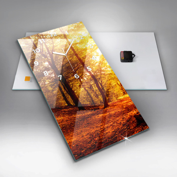 Orologio verticale Paesaggio forestale al sole